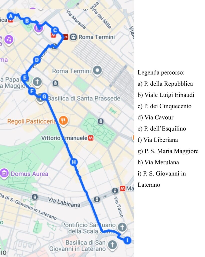 Immagine con la mappa e la visualizzazione dell'intero percorso della manifestazione